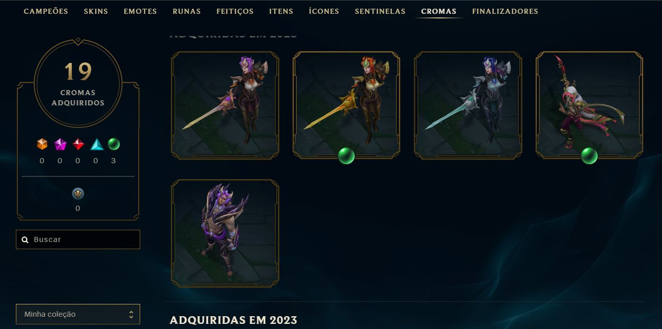 Venda de conta league of legends 22 skins