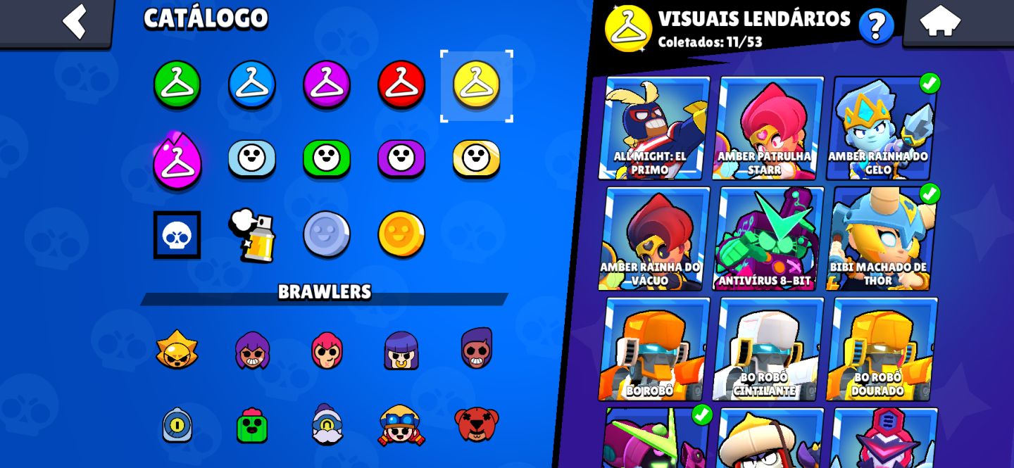 TODOS BRAWLERS KAZE STEAMPUNK. CONTA BRAWL MUITAS SKINS.