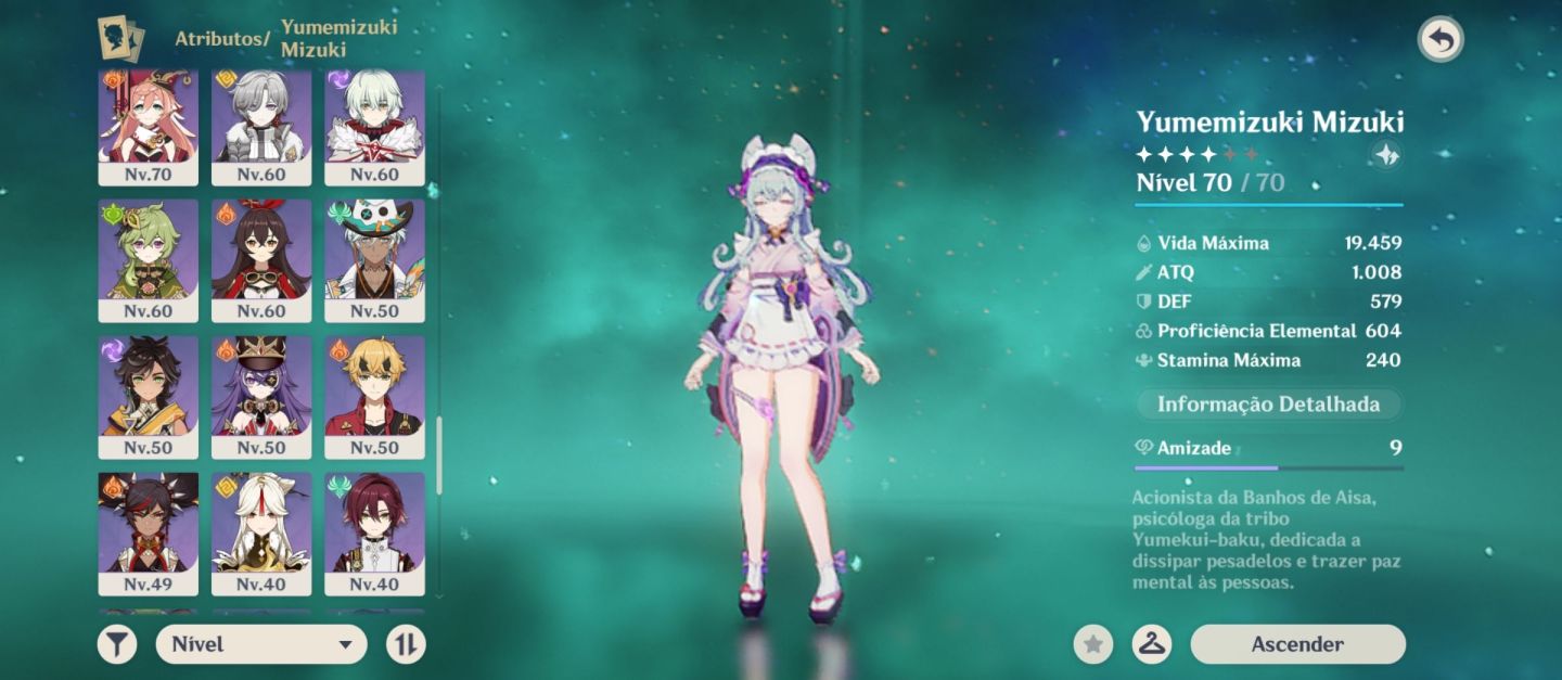 CONTA GENSHIN IMPACT AR60 | 86 PERSONAGENS | FURINA C2R1 | MUITAS ASSINATURAS