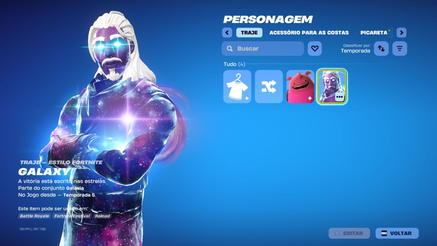 CONTA FORTNITE COM GALAXY SKIN/ SUPER RARO/ FULL ACESSO/ PREÇO ÚNICO