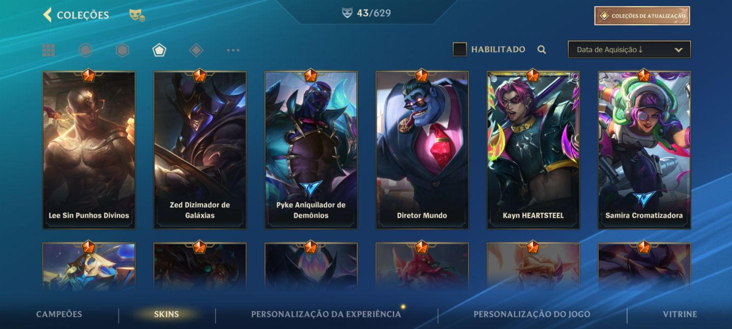 Conta Wild Rift Grãomestre/Main Jax 43 Skins + Skins Exclusivas