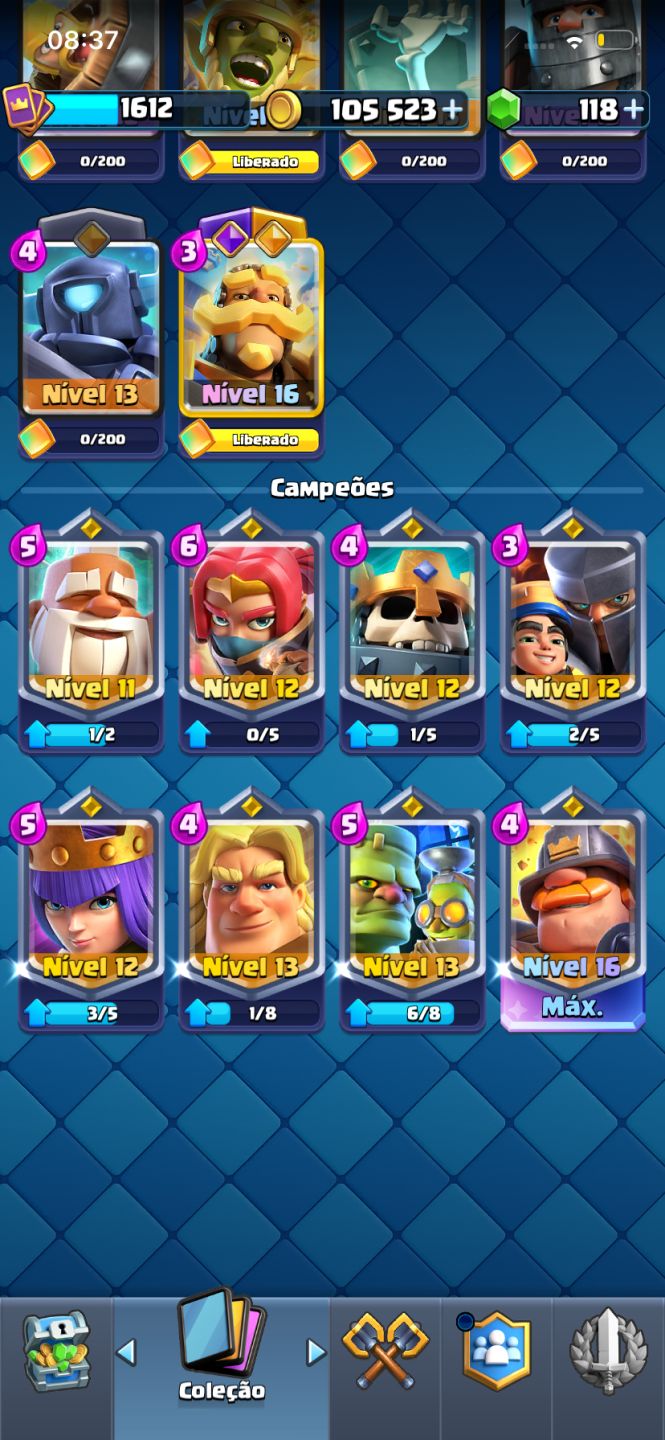 Conta Clash Royale Coleção Completa CL 1612