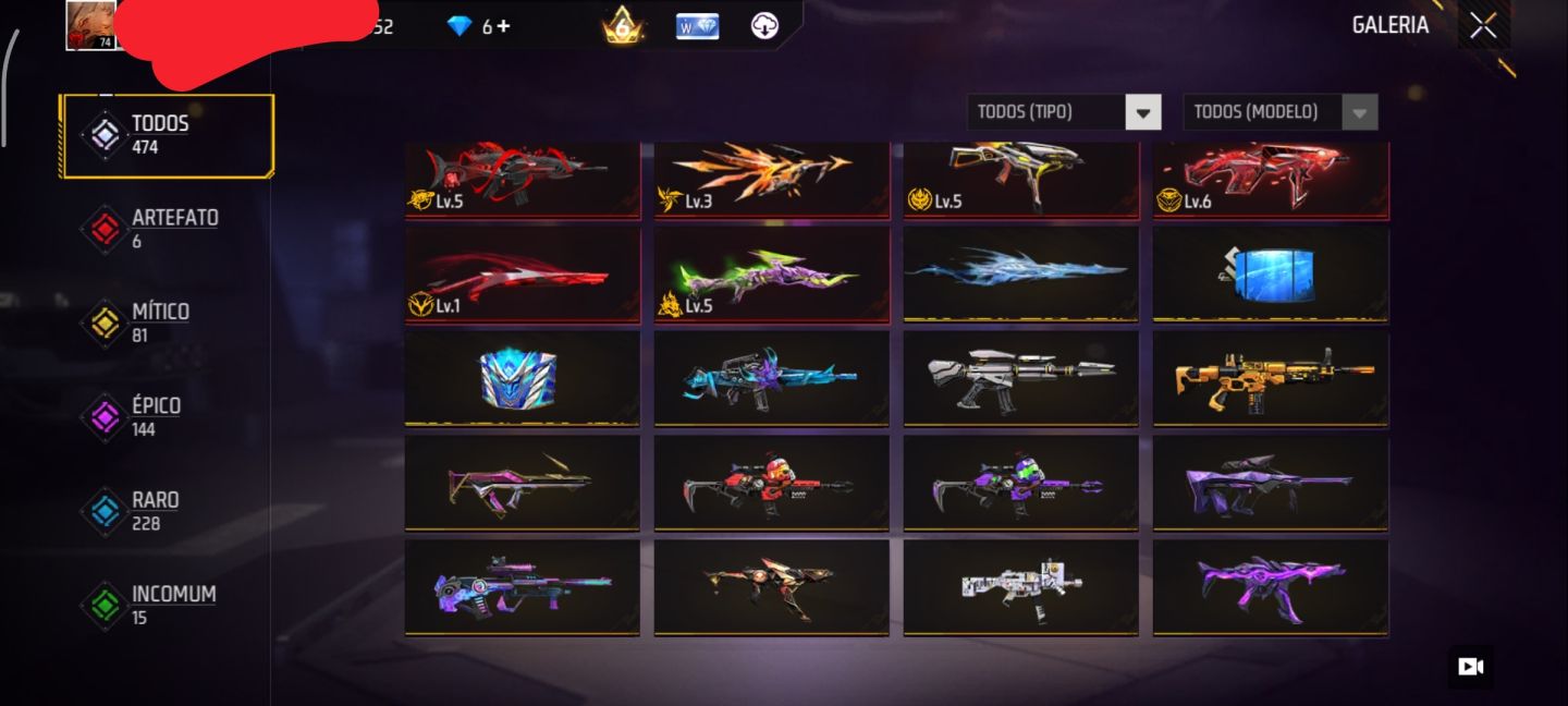 CONTA PRIME 6- 6 EVOLUTIVAS - 24 PASSES INCLUINDO MANO MAX - 2 PUNHOS - 7 ANOS!