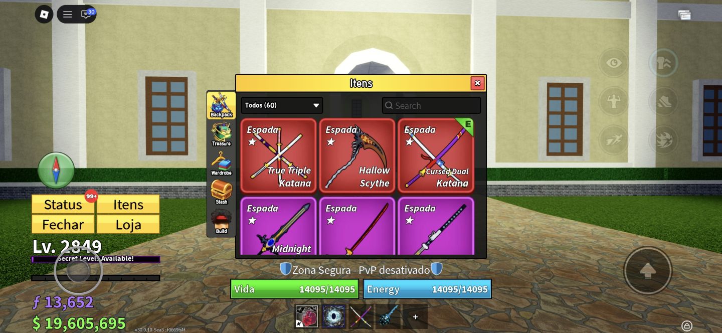 CONTA [LV-2800] COM FRUTAS MÍSTICAS, 7 RAÇAS FULL V4 E GAMEPASS