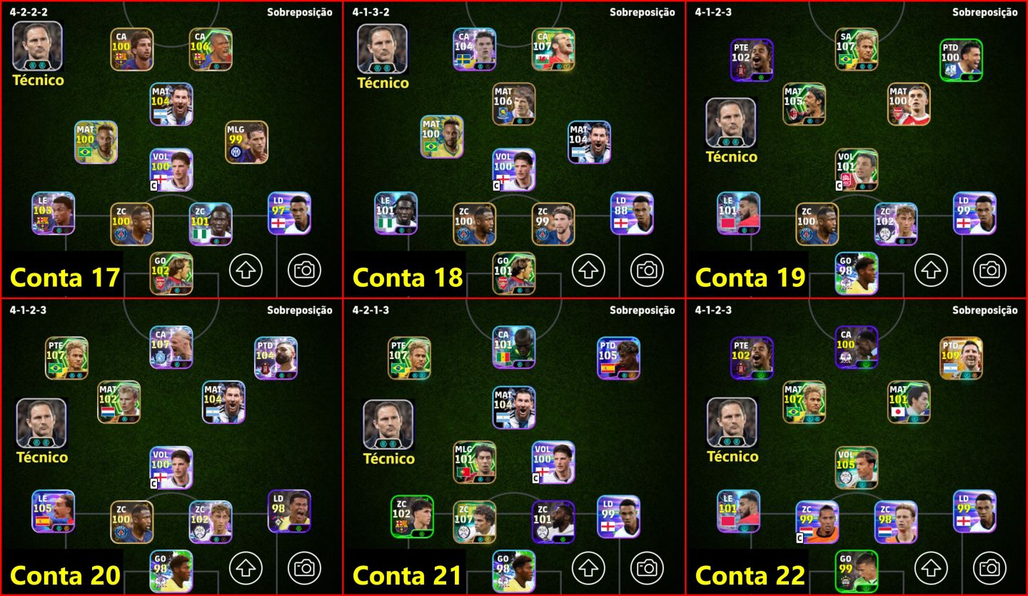 Contas efootball ( Epicos Pagos e Upadas )