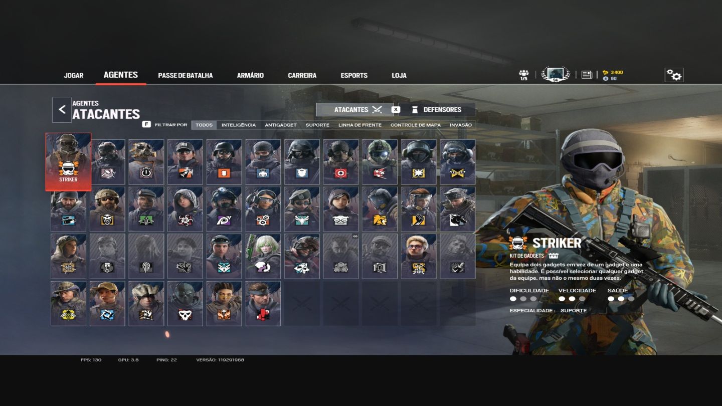 Conta R6 LEVEL 94, QUASE TODOS OS BONECOS E ALGUMAS SKINS