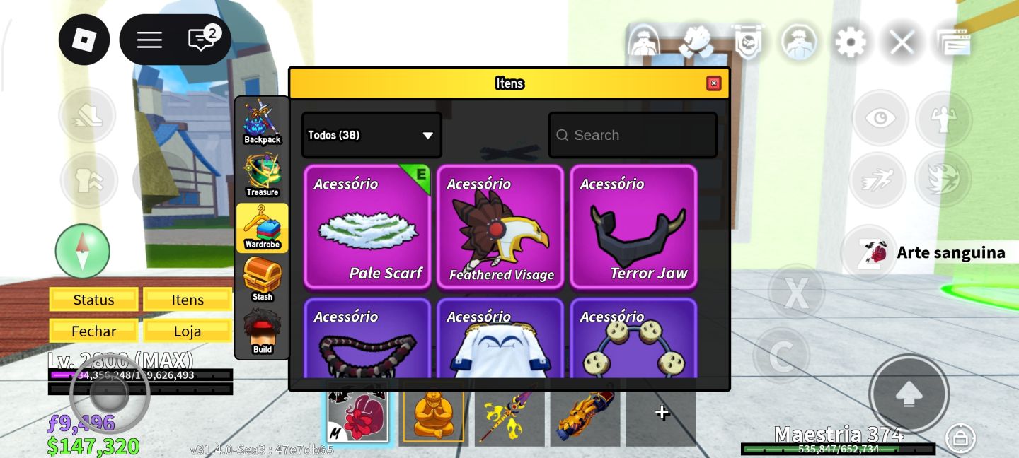 Conta Blox Fruits Nível MAX (2800) | Sanguine Art MAX (600) + Buddha