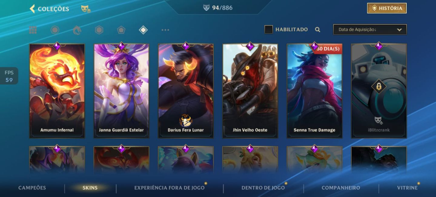 Conta WR Elo Mestre |94 Skins| Deus-Rei Garen + Yone Emissário + Jinx/Vi Arcane