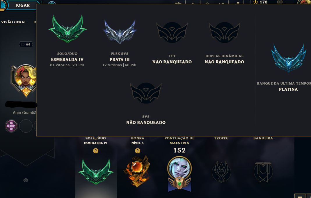 | CONTA ESMERALDA IV | 16 SKINS | MMR BOM |