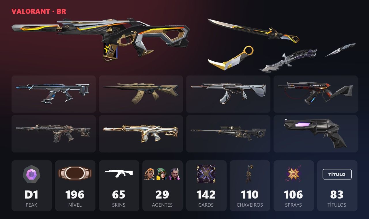 Conta Valorant BR | Phantom + Espada Champions 2024 | Karambit Sublime | Dima