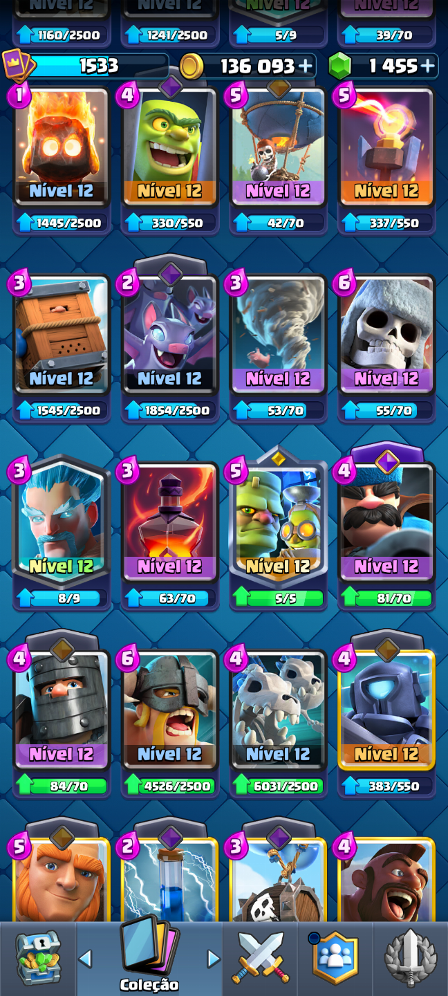 CLASH ROYALE- 9.7k+ TROFÉUS-Arena 24- 12 EVOS CARTAS NÍVEL 15/14/13/12/11