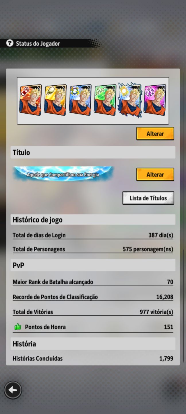 Conta Dragon Ball Legends Mid Game