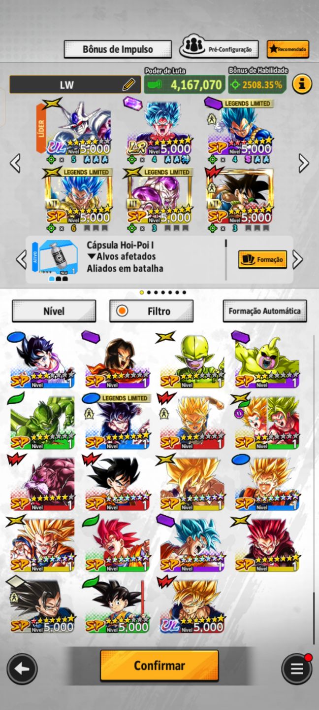 CONTA DRAGON BALL LEGENDS À VENDA