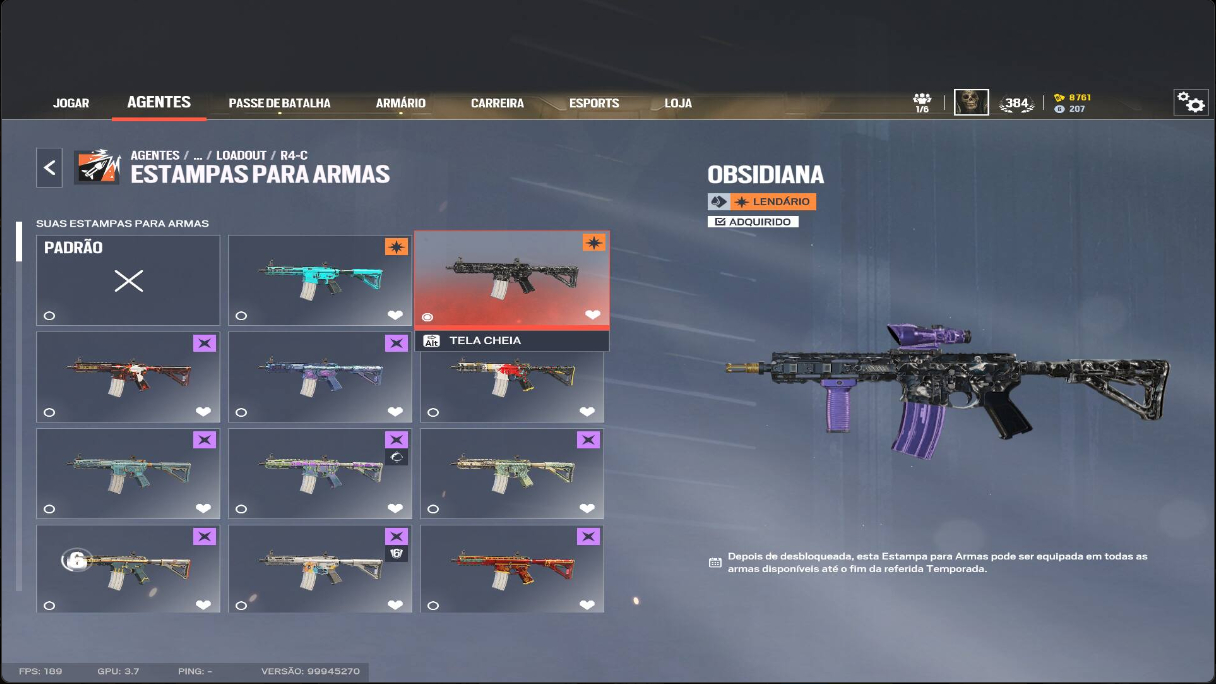 Conta de R6 2016 com varias SKINS