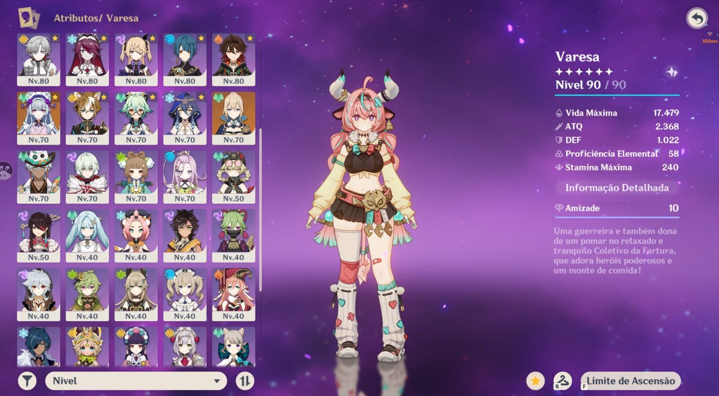 Conta AR58 time premium da Varesa e Flins mais personagens T5