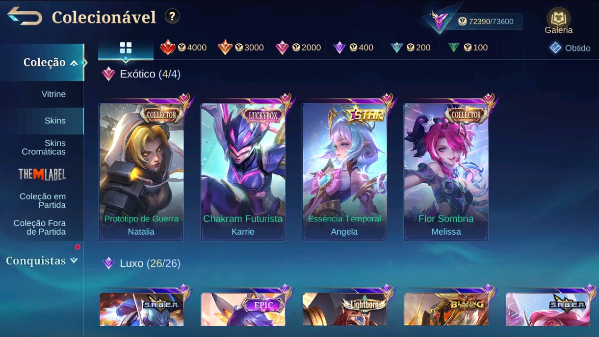 Conta mobile legends (mlbb) Skins sario e selena zenith