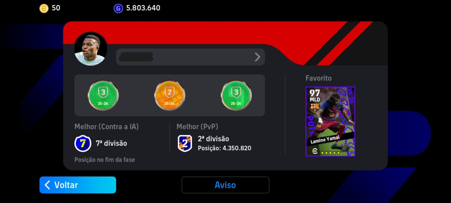 CONTA EFOOTBALL MOBILE !