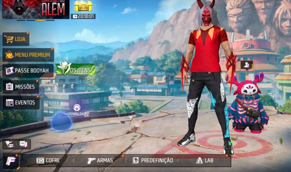 Free Fire Conta Level 71 Antiga 7 Anos | 2 Calças Angelicais Azul e Vermelha | I