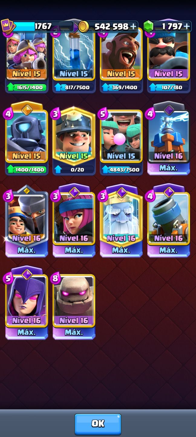Conta Clash Royale rei nível 16