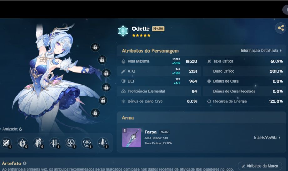 Conta AR58 time premium da Varesa e Flins mais personagens T5