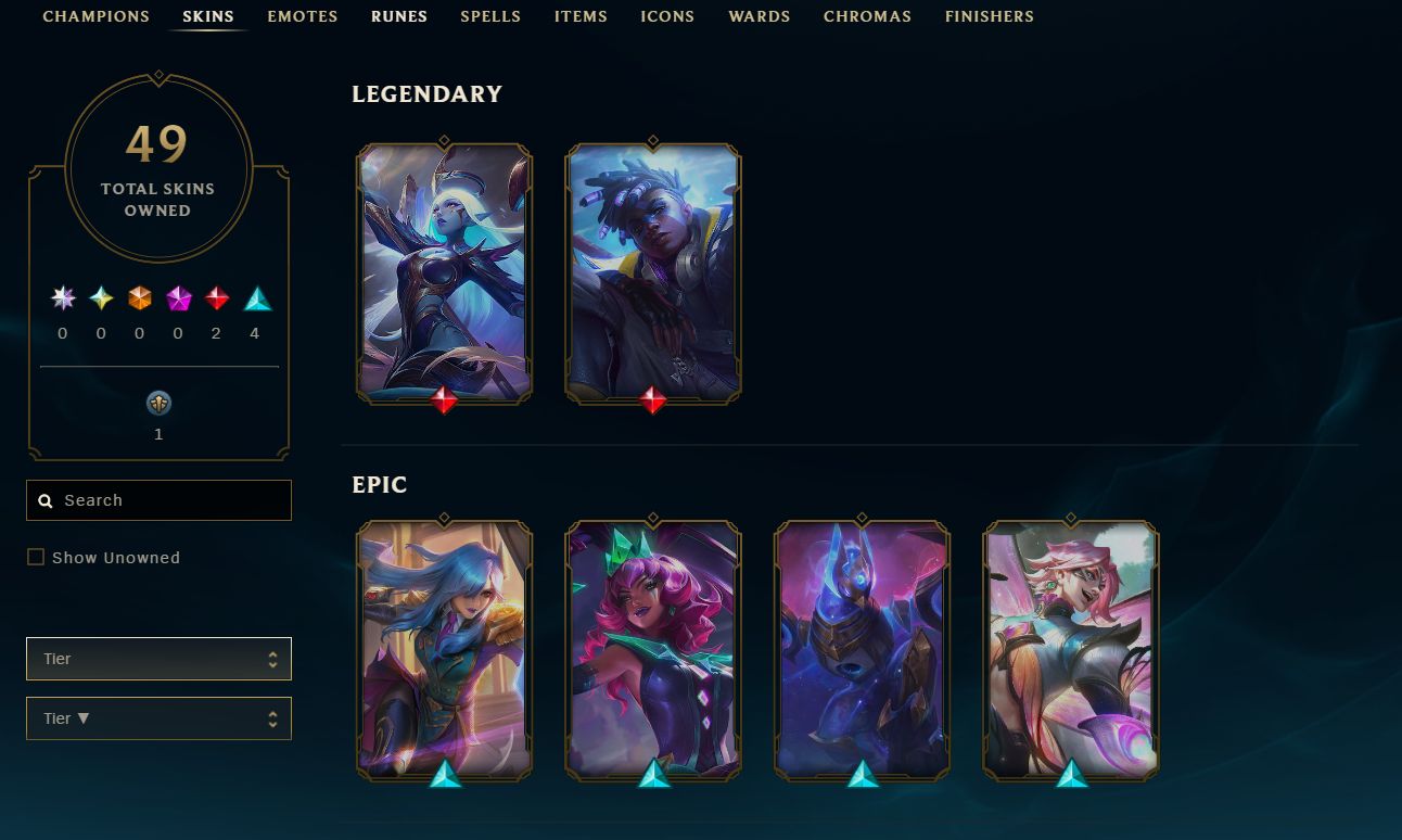 Conta League of Legends - LvL 68 - Prata 1 (50 pdl) - Honra 4