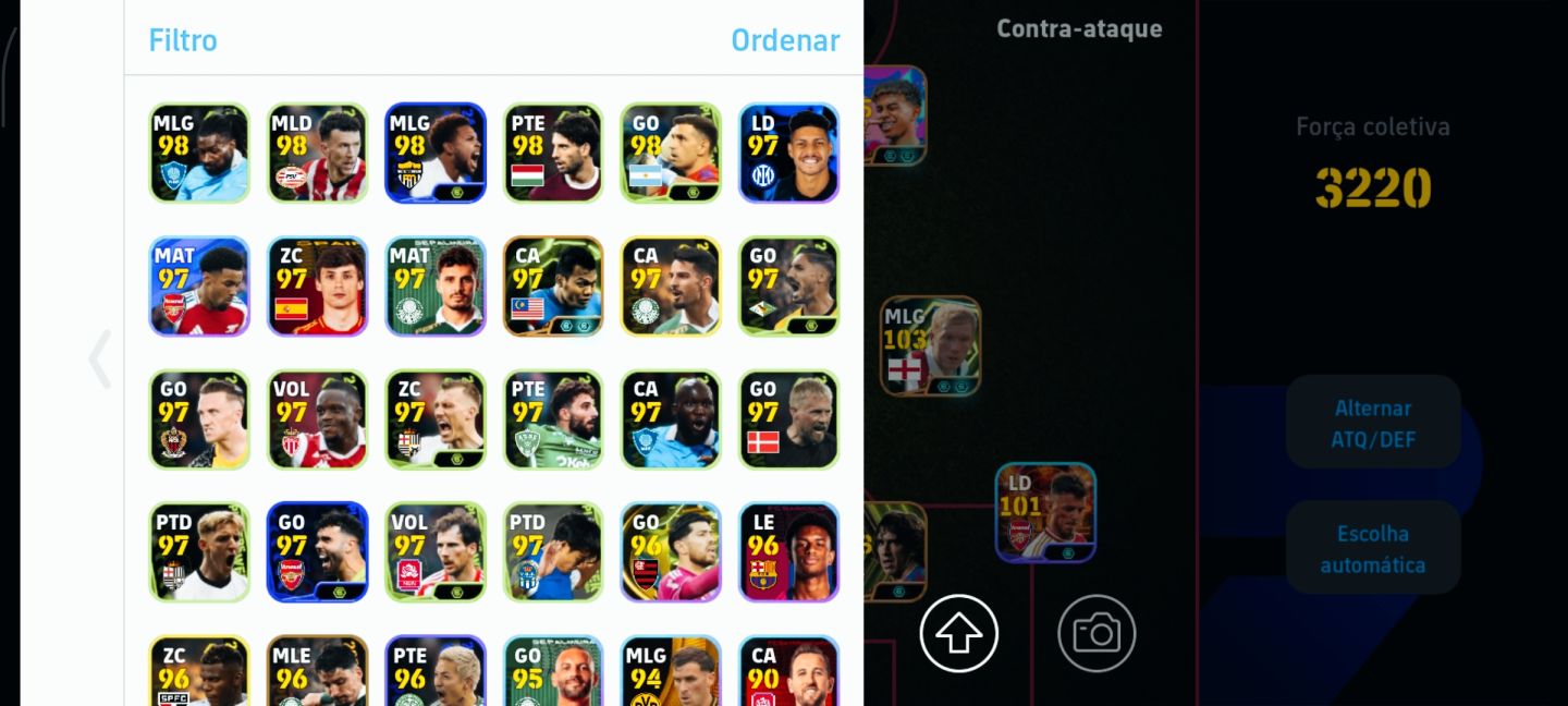 CONTA DE EFOOTBALL COM FORÇA 3220 PRA SAIR LOGO!!!
