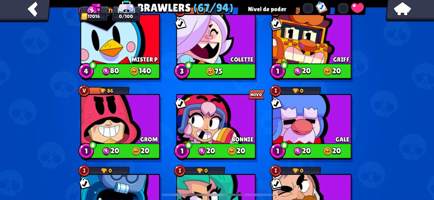 Conta Brawl Stars | 67 Brawlers | Skins Raras + 4 Passes