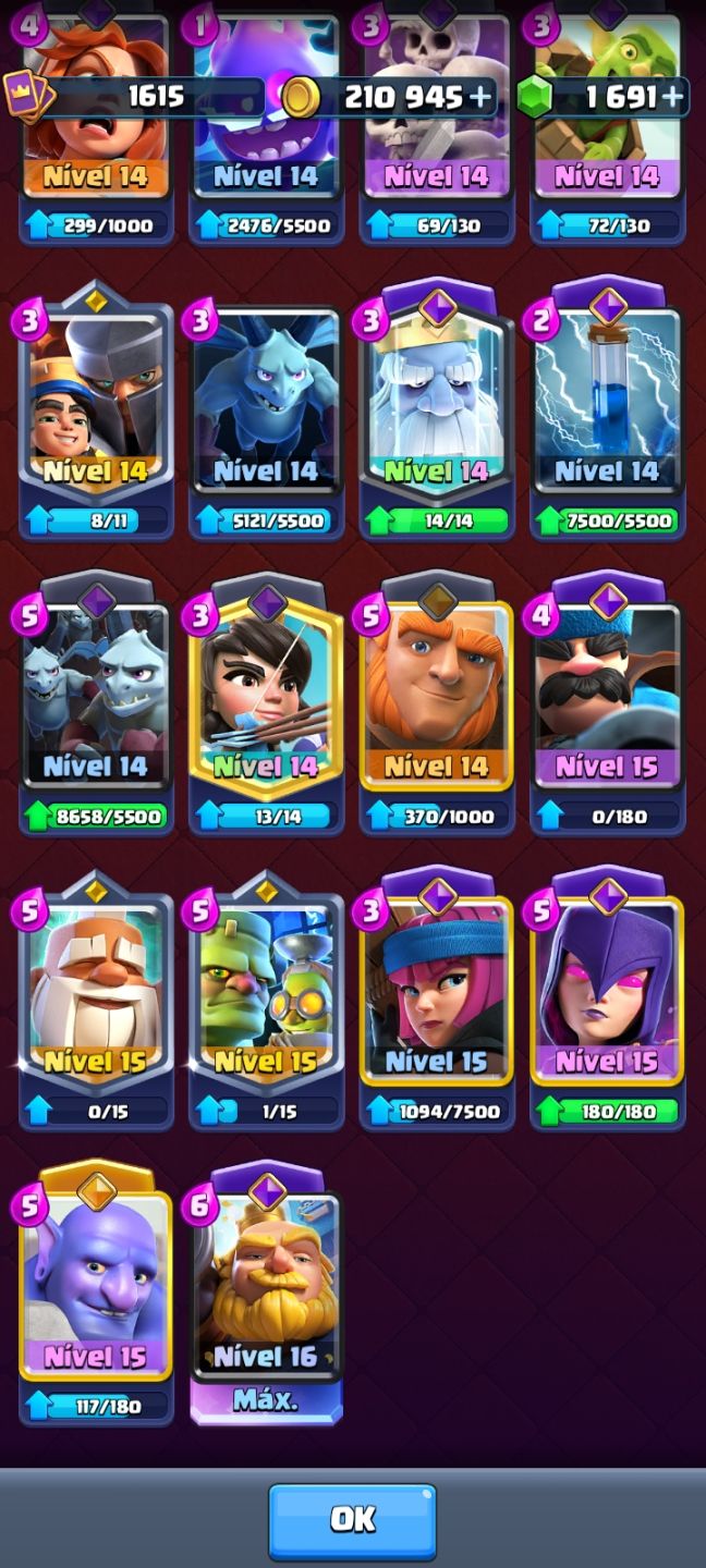 CONTA CLASH ROYALE - 14.000 TROFÉUS+, EVOS E HERÓIS
