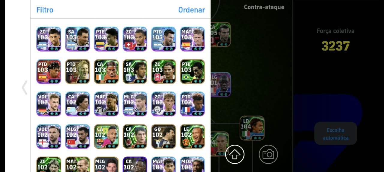 Conta eFootball Mobile | Força Coletiva 3237 | Elenco Forte | Jogadores 100+
