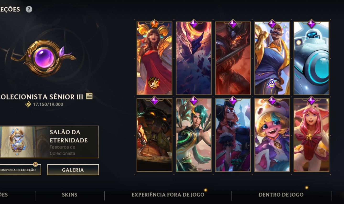 Conta lol com ótimas skins