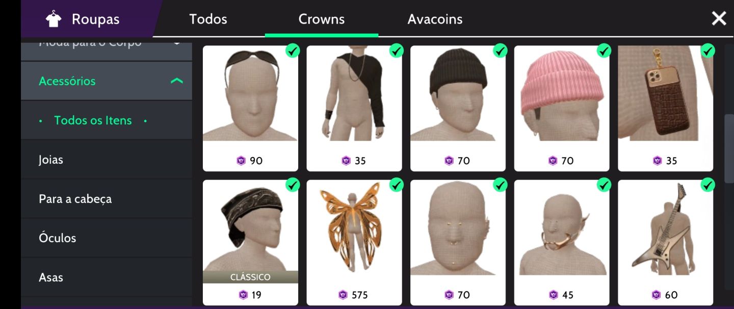 Conta avakin life masculina