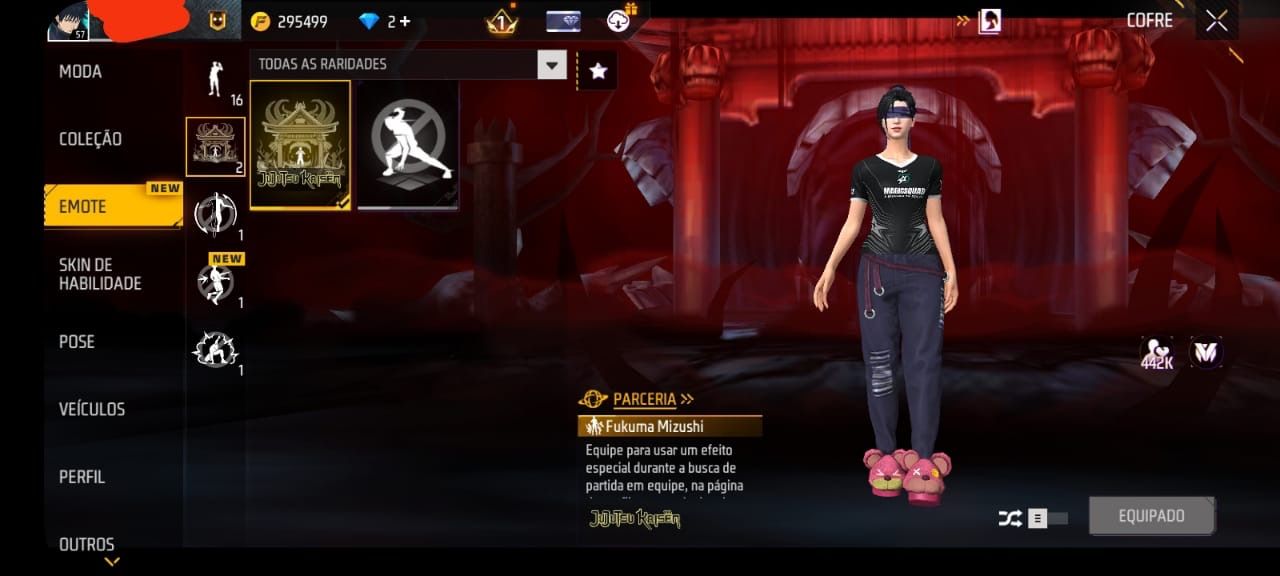 Conta de free fire com entrada do sukuna