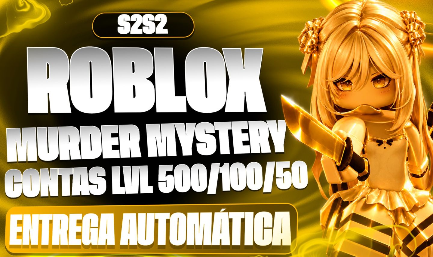 MURDER MISTERY 2 CONTAS LEVEL ALTO 500/100/50 COINS[ENTREGA AUTOMÁTICA]