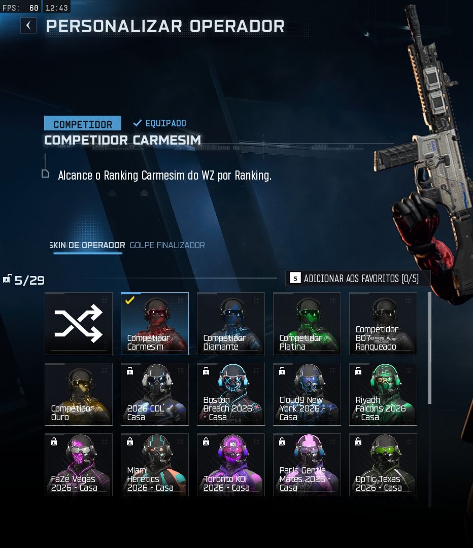 Conta warzone rara ( carmesin )