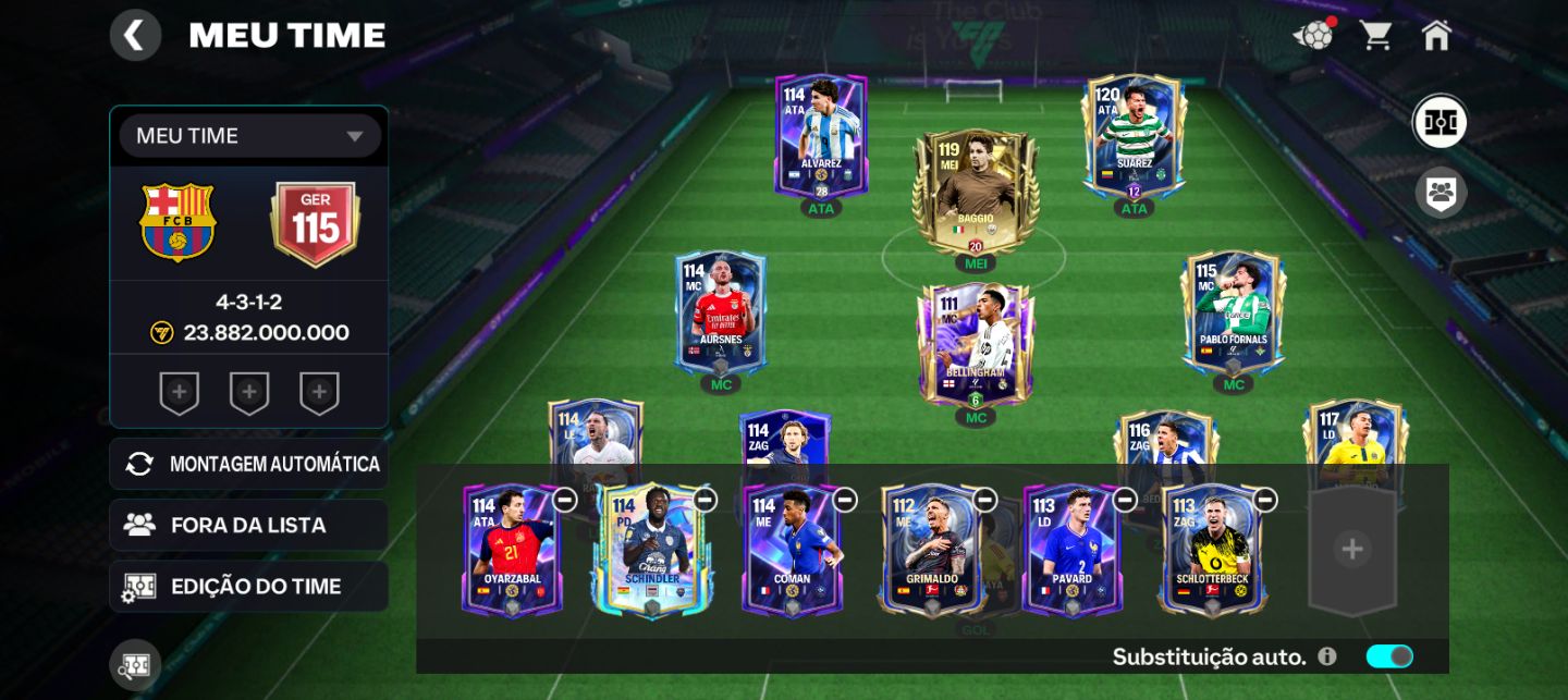 CONTA FC MOBILE GER 115 32K+ GEMAS com elenco forte pra começa
