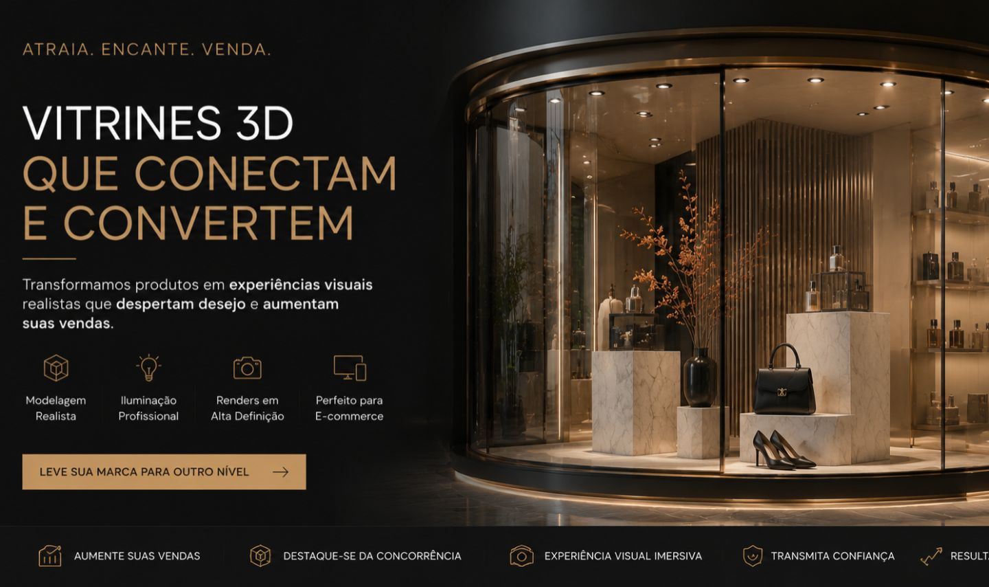 Vitrine 3D Realista para Empresas e Lojas Online