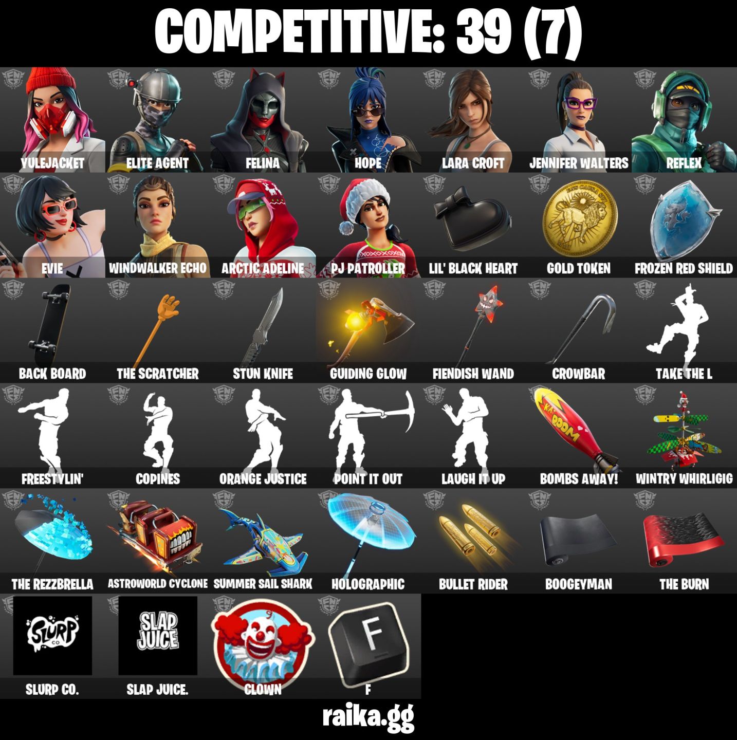 184 skins | OG STW FP3 Stealth Reflex | The Reaper Glow Trailblazer Dante e +