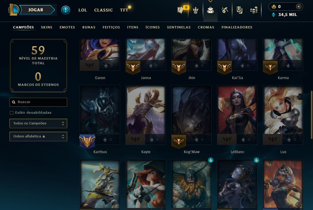 CONTA MASTER LEAGUE 400 PDL 70%WR