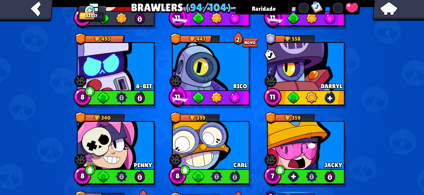 Conta de Braw Stars,97 brawlers,32k troféus.