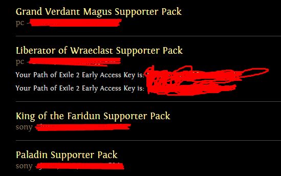 Conta Path of Exile 2 com Liberator of Wraeclast e outros Supporter Packs raros
