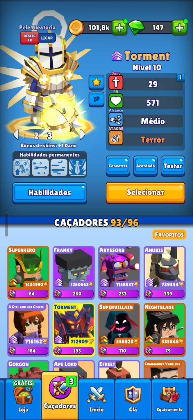 Conta Top Hunt Royale Skins Exclusivas