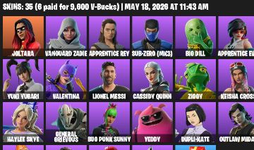 Conta Fortnite 35 Skins | Messi, Sub-Zero, Golden Midas