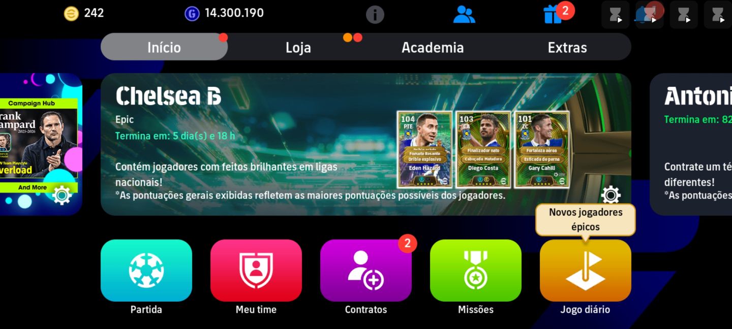 EFootball Mobile | Força 3178+ | Épicos Top: Rummenigge, Messi, Aguero, Neymar