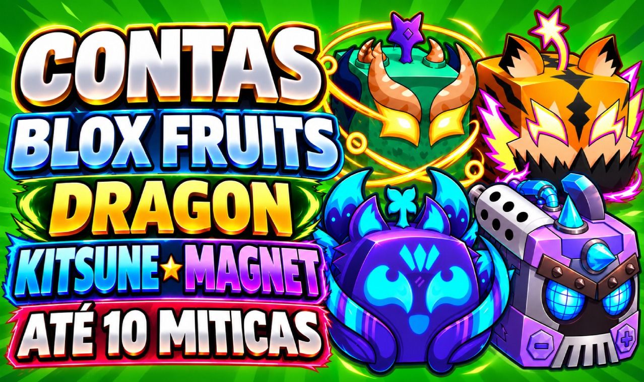 CONTAS BLOX FRUITS | DRAGON, MAGNET, KITSUNE, TIGER, CONTROL, RAÇA V4 | ROBLOX