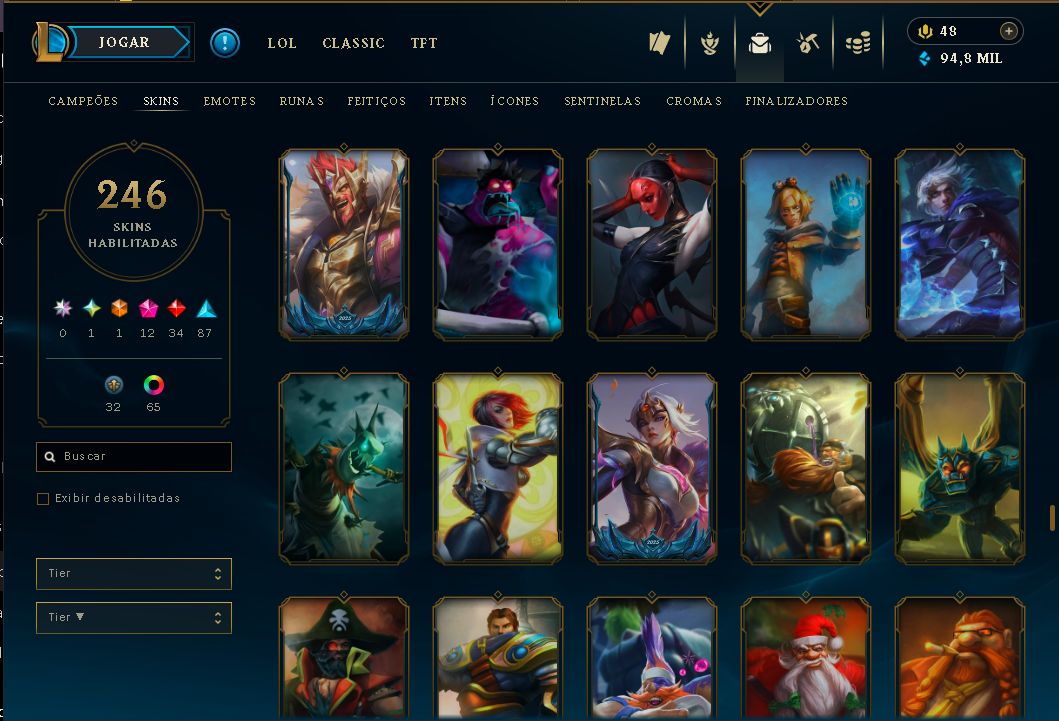 VENDENDO MINHA CONTA DO LEAGUE OF LEGENDS 185 SKINS COM SKIN DO VIEGO EXALTADA