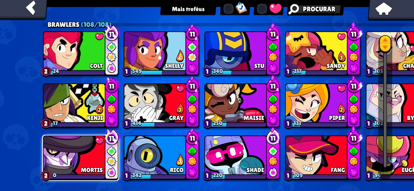 Conta Brawl Stars, 2019, tudo q tem direto!!