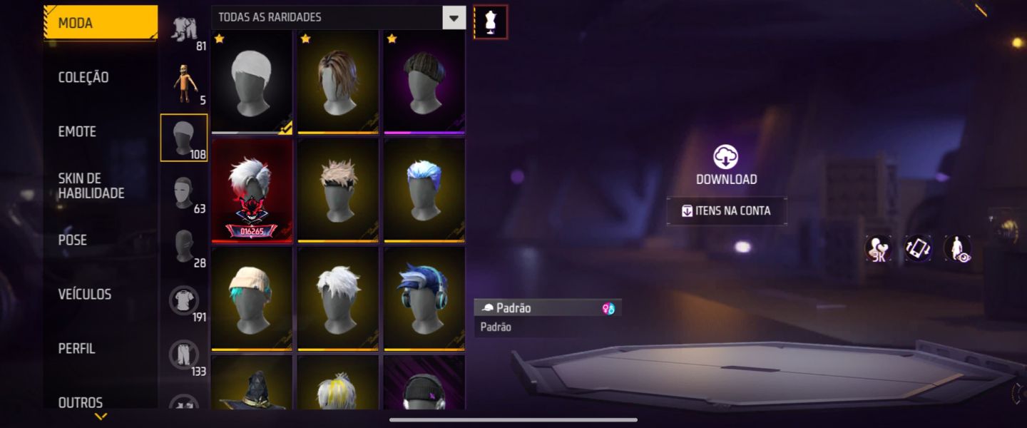 CONTA FULL ATT DE FREE FIRE PARA APOSTADO SKINS BASICAS