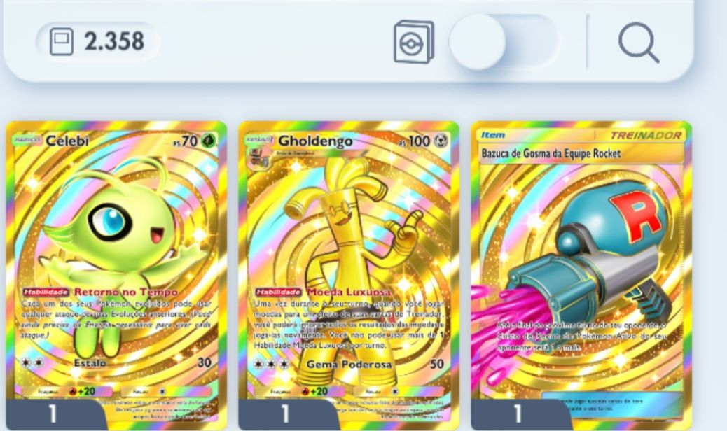 Conta de pokémon tcg com Gold pack