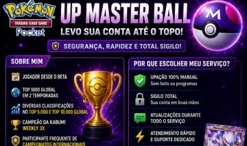 UP MASTER BALL POKÉMON TCG POCKET | TOP 1000 GLOBAL | ENTREGA EM 1-2 DIAS