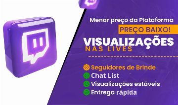 Visualizações LIVE Twitch | 1H |24H |7 DIAS | 30 DIAS + Chat interações opcional